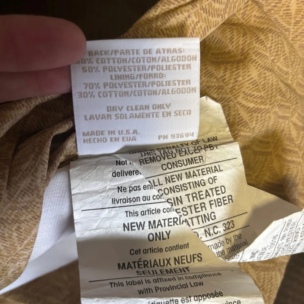 Vintage King Pillow Sham Croscill Red Gold Damask Cotton Poly Jacquard